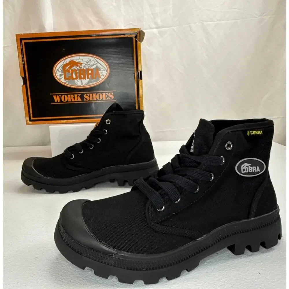 Cobra Lofa Hi Canvas Work Boot Men Black High Top Tactical Sneaker Shoes Sz 8.5